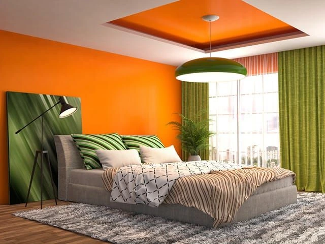kombinasi cat rumah warna cream dan orange